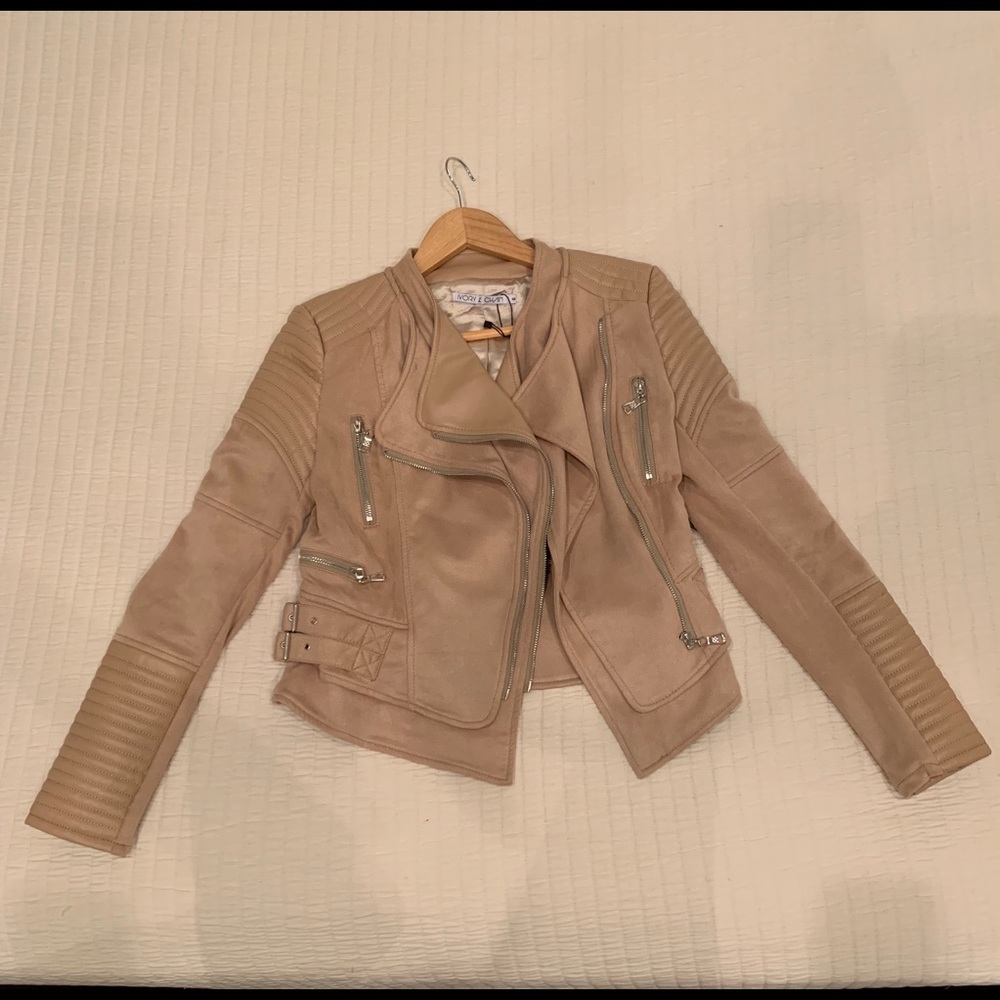 Bessy Biker Jacket by Ivory and Chain, Nude Color